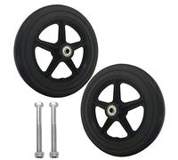 FABIIA Wheelchairer Wheel, 2 Pcs - Wheelchair Front Wheels Replacement, 6" 7" 8" Blackers, Solid Anti-Slip Silence, 5/16" Bearing, Replacement Wheels for Wheelchair Rollator Walker/Black/7.5Inch(190Mm