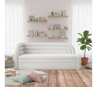 Fabillo Teen Bed With Storage 135X199 Cm Sleeping Area Left Side Configuration Cream