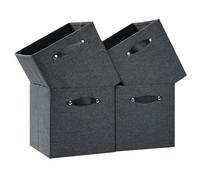 FABINADO Storage Boxes Fit KALLAX | 260g/㎡ Fabric Cubby Organizer Basket for Bookshelf, Closet, Wardrobe | Cube Unit Drawer Insert | 4 Pack, Graphite Grey, 33x38x33cm