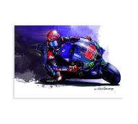 Fabio Quartararo - 2021 MotoGP Champ Poster Canvas Poster Bedroom Decor Landscape Office Room Decor Gift 20x30inch(50x75cm)
