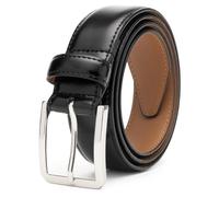 Fabio Valenti Genuine Leather Dress Belts For Men - Mens Belt For Suits, Jeans, Uniform With Single Prong Buckle, 1240a-black, 32（waist 30-31）