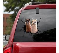 fabisup Alpaca Crack Car Decals Window Sticker Vinyl Sticker Funny Car Sticker for Car Window Bumper Fridge Toilet and All Smooth Surfaces