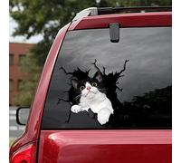 fabisup Tuxedo Cat Crack Car Decals Window Sticker Vinyl Sticker Funny Car Sticker for Car Window Bumper Fridge Toilet and All Smooth Surfaces