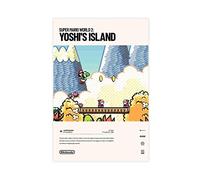 FABIVA Super Mario World 2 Yoshi's Island (1995) Video Game Poster Canvas Poster Bedroom Decor Sports Landscape Office Room Decor Gift Unframe-style 08x12inch(20x30cm)