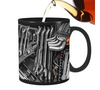 Fabixoin Mechanic Coffee Mug, Creative Mechanic Toolbox Set Mug, Ceramic Mug with Handle, Funny Black Ceramic Coffee Mug, Large Mechanic Toolbox Coffee Cup, Mechanic for Engineer
