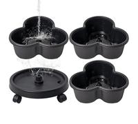 Fabixoin Strawberry Planter Trio 3 Pot Tri-Pot Stacking, Stackable Strawberry Tower, Removable Gardening Planter With Wheels For Flower Bedding Indoor Ourdoor Garden