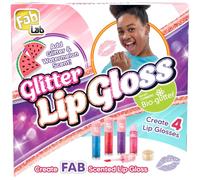 FabLab Glitter Lip Gloss | Create FAB Glittery Scented Lip Glosses! | Includes 4 Lip Gloss Bases with Colour and Scents & Sparkly Bio-Glitter | Girls Gifts for Ages 8+