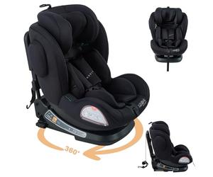 FableKids Child Car Seat with Isofix | 360° Rotatable | i-Size 40-150cm | 5-Point Safety Harness | 8-Way Adjustable Headrest ECE R129/03 | Black