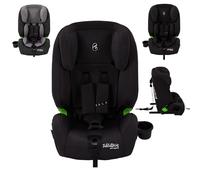 FableKids Child Car Seat with Isofix, i-Size, 3-Point Safety Harness, Adjustable Headrest, Cup Holder, Grey (for Children 15M-150cm) |Black