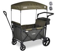 FableKids LEO X2Lite Foldable Cart with Roof Garden Cart Trolley Fossil Green
