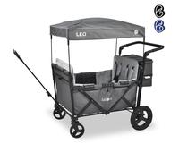 FableKids LEO X4Plus Foldable Cart with Roof Garden Cart Trolley Fossil Grey