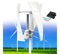 Fablestoryem 14000W Wind Turbine Generator Kit with MPPT Controller,12V/24V/48V/110V/220V Wind Turbine Vertical Wind Generator Kit, Electricity Producer Equipment, Home Power Energy Kit,White-12V
