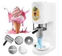 Fablestoryem Commercial Spaghetti Ice Cream Press Machine, 7.4-7.9 Gal/Hr Output, Soft Serve & Gelato Maker with 4 Shape Molds, Professional Ice Cream Noodle Extruder, Ice Cream Noodle Maker 220V