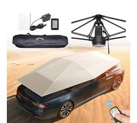 Fablestoryem Fully Automatic Universal Car Tent, Movable Carport, Folded Portable Auto Protection Car Umbrella, Remote Control Sunproof Car Canopy Cover,3000mAh Lithium Battery,Navy blue-4.8m/189''