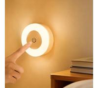 Fablet Rechargeable Night Light, Magnetic Stick On Touch Light with Stepless Dimming & 3 Colours, No-Drill Wireless Lamp for Wardrobe, Kitchen, Nursery Feeds, Student Study & Elderly Care