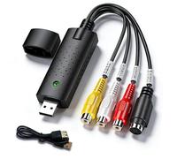 Fablet VHS to Digital Converter RCA to USB Converter for Mac and PC | USB Video Capture Device, Plug and Play, Analogue VCR Mini DV, Preserve Family Movies, Mac PC Compatible, Cable Driver Manual