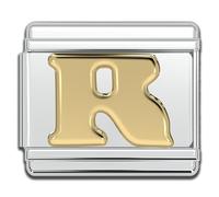 Fablinks Italian Bracelet Letter Charm, 9mm Gold Alphabet Charms, Jewelry Bracelets Links for Women, Stainless Steel Initials Link Letters for Men, One Size, Stainless Steel, No Gemstone