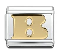 Fablinks Italian Bracelet Letter Charm, 9mm Gold Alphabet Charms, Jewelry Bracelets Links for Women, Stainless Steel Initials Link Letters for Men, One Size, Stainless Steel, No Gemstone