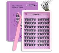 Fablosslashes Self Adhesive Eyelashes Press On Eyelashes Pre Glued Reusable Natural Self Adhesive No Glue No Remover DIY Eyelash Clusters with Tweezers 10-14mm 80pcs