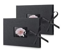 Fabmaker 2 Pack Small Photo Album 4x6, Each Holds 24 Horizontal Photos, Linen Cover with Front Window, Mini Brag Books for 4x6 Pictures, Artwork or Postcards Storage