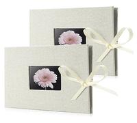 Fabmaker 2 Pack Small Photo Album 4x6, Each Holds 24 Horizontal Photos, Linen Cover with Front Window, Mini Brag Books for 4x6 Pictures, Artwork or Postcards Storage