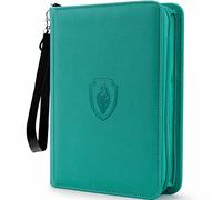 Fabmaker 4 Pocket Card Binder for 320 Cards, Premium Zip Trading Card Binder, Portable PU Card Collection Binder, Collector Card Album, Card Folder for MTG, TCG, Sports Cards, Game Cards (Turquoise)
