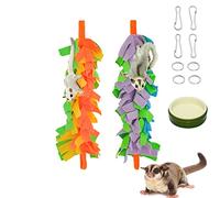 FABMODE 2 Packs Small Pet Toys, Sugar Glider Cage Accessories, Climbing Toys Swing Toys, Suitable for Ferret Birds Parrots Hamster Squirrel Chinchilla Guinea Pigs (with one Water Bowl)