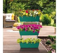 Faboer 3 Tier Green Raised Planter Beds For Garden Vertical Planters Outdoor Free Standing Elevated Raised Beds for Flowers, Herbs & Vegetables - Ideal for Patios & Gardens