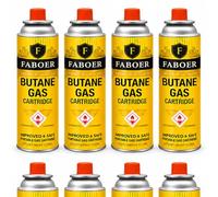 Faboer 4 Pack Butane Gas Canisters - EN417 Camping Gas Bottle Canister Cylinders for BBQs, Weed Burner, Blowtorch & Stoves, Reliable Propane Refill, Long-Lasting & Safe for Festivals, Outdoor Cooking