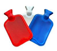 Faboer Large 2L Hot Water Bottles 3 Pack - Hot Water Bottle Large (2Litre) - Hot Water Bottles in 3 Colours (Blue, White and Red) - Rubber Hot Water Bottles Without Cover