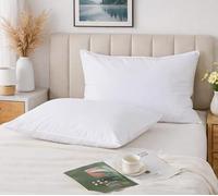 Faboer White Duck Feather & Down Pillows Twin Pack - Department Store Quality - Anti Dust Mite - Washable - Medium/Soft Firmness - 100% Cotton Downproof Cover - 48cm x 74cm