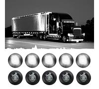 FABOOD F 10PCS Sealed Waterproof Smoked White 3/4" Mini Round Clearance LED Front Rear Side Indicator Bullet Grommet Marker Bumper Grille Light for Truck RV Car Bus Trailer Pickup Van Caravan Boat