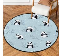 Fabpuro 3ft Round Area Rugs for Living Bedroom Nursery, Washable Circle Rug, Non Slip Floor Carpet for Home Decor Cute Cartoon Panda
