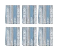 Fabpuro Kitchen Tea Towels 45x72cm,Soft Absorbent Dish Cloths Microfiber Quick Drying Hand Towel for Bathroom Home Décor Rustic Blue Grey Wooden Borad Texture,Pack of 6