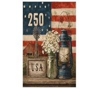 Fabpuro Kitchen Tea Towels 45x72cm,Soft Absorbent Dish Cloths Microfiber Quick Drying Hand Towel for Bathroom Home Décor Vintage 250th American Flag Farmhouse,Pack of 2