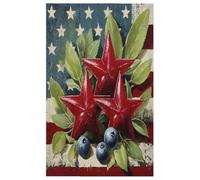 Fabpuro Kitchen Tea Towels 45x72cm,Soft Absorbent Dish Cloths Microfiber Quick Drying Hand Towel for Bathroom Home Décor American Flag Berry Leaf,Pack of 1