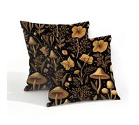Fabpuro Vintage Gold Mushroom Outdoor Waterproof Cushion Covers 45x45cm
