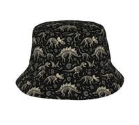 Fabretto Dinosaur Fossils Dino Lovers Bucket Hat for Women Men Fisherman Hat Packable Sun Cap Travel Outdoor Beach Caps