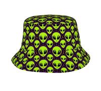 Fabretto Funny Aliens UFO Lovers Bucket Hat for Women Men Fisherman Hat Packable Sun Cap Travel Outdoor Beach Caps