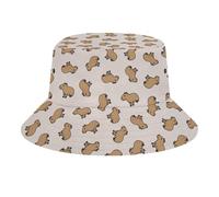 Fabretto Funny Cute Capybara Bucket Hat for Women Men Packable Fisherman Hat Sun Cap Travel Outdoor Beach Caps