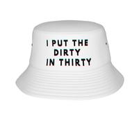Fabretto I Put The Dirty in Thirty 30th Birthday Bucket Hat for Women Men Fisherman Hat Packable Sun Cap Travel Outdoor Beach Caps