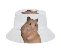 Fabretto Peace Hamster Meme Bucket Hat for Women Men Packable Fisherman Hat Sun Cap Travel Outdoor Beach Caps