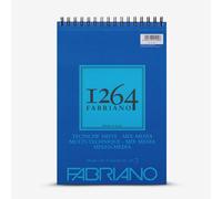 Fabriano Honsell 19100643 19100643-Fabriano Mix Media Spiral Pad 1264 300 g/m² DIN 30 Natural White Medium Grain Paper Acid Suitable for All Different Techniques White A4 40 Sheets