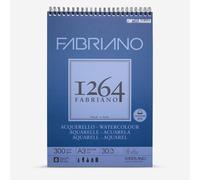 Honsell Fabriano Watercolour 19100650 Spiral Bound Sketch Pad 1264 300 g/m² DIN A3 30 Sheets Natural White Satin Paper with Medium Grain Acid for All Drying Techniques