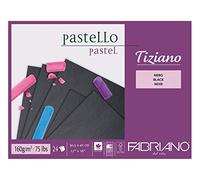 Fabriano 46730541 Tiziano Pastel Pad Black 30.5 x 41.0 cm 24 Sheets 160 g/m2 High Rough Acid and Resistant to Ageing Grippy Rough Surface 30.5 x 41 cm