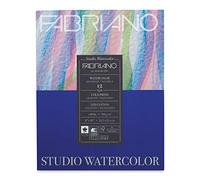 Fabriano 91230020 Tape Binding Acid-Free Cold Press Studio Watercolor Pad, 12 Sheets, 140 Pound, 8"x10"