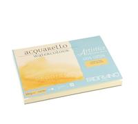 Fabriano Artistico Acquarello Watercolour, Natural White, Fine Grain Cold Pressed, 12.5 x 18 cm, 25 Sheets 300 g/m², Artist's Watercolour Cardboard, Pad Glued on 4 Sides, Vegan