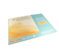Fabriano Artistico Acquarello Watercolour, Natural White, Fine Grain Cold Pressed, 45.5 x 61 cm, 10 Sheets 300 g/m², High-Quality Artist's Watercolour Cardboard, Pad Glued on 4 Sides, Vegan