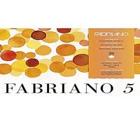 Fabriano Disegno 5" high-Quality Handmade Paper, Watercolour Cardboard, Natural White, fine Grain, 300 g/m², 26 x 36 cm, 20 Sheets, pad glued on 4 Sides, Chlorine and Acid Free, Acrylic