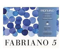 Fabriano Disegno 5" High-Quality Handmade Watercolour Cardboard, Natural White, Coarse Grain, 300 g/m2, 31 x 41 cm, 20 Sheets, Glued on 4 Sides and Chlorine and Acid